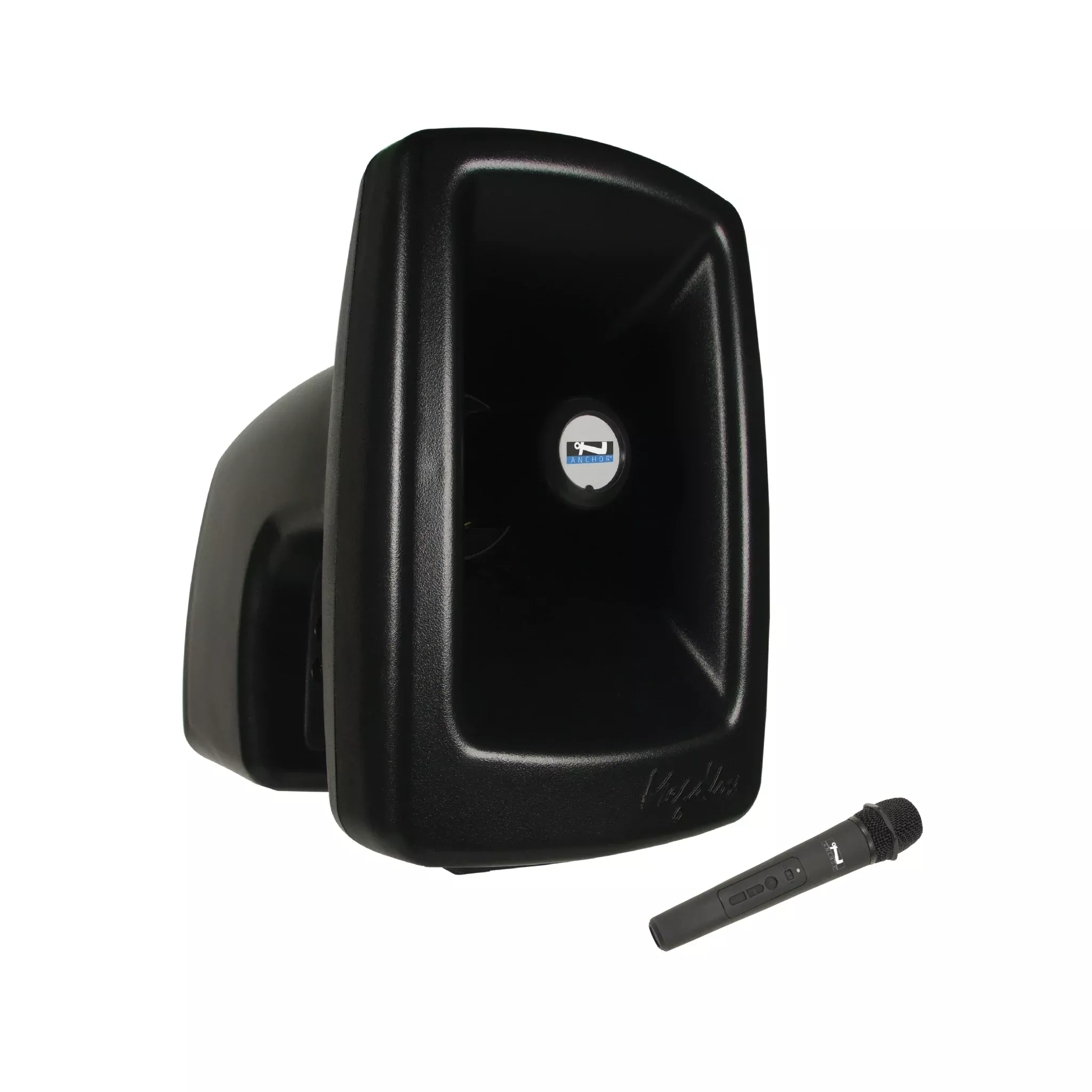 Anchor Audio Megavox 2 System 1, Megavox 2, AnchorLINK, and one wireless handheld microphone and one speaker stand