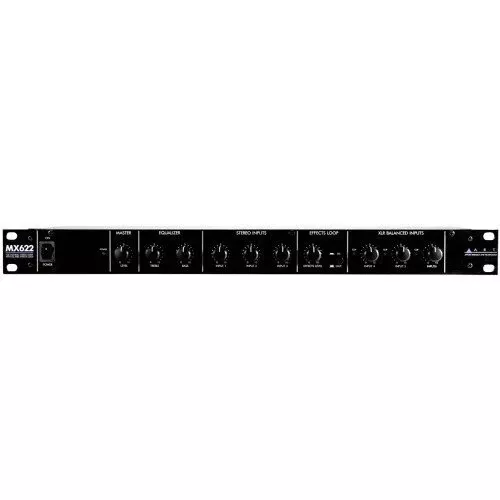 ART MX622 6-Channel Rackmount Mixer, 3 Mic/Line & 3 Stereo Input
