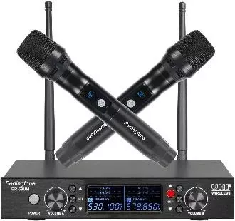 Berlingtone BR-58UM - UHF Professional Handheld Wireless Microphone Systems, 120-Adjustable Frequency Channel, Metal Mic/Base, Karaoke, DJ, Conference, Church, Meeting, Weddings, UP to 260ft Range