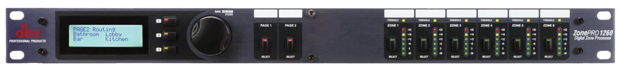 dbx 1260V, Digital Zone Processor with 12 Inputs and 6 Outputs, Balanced Mic/Line and RCA Inputs, S/PDIF and DSP Processing for Commercial Audio