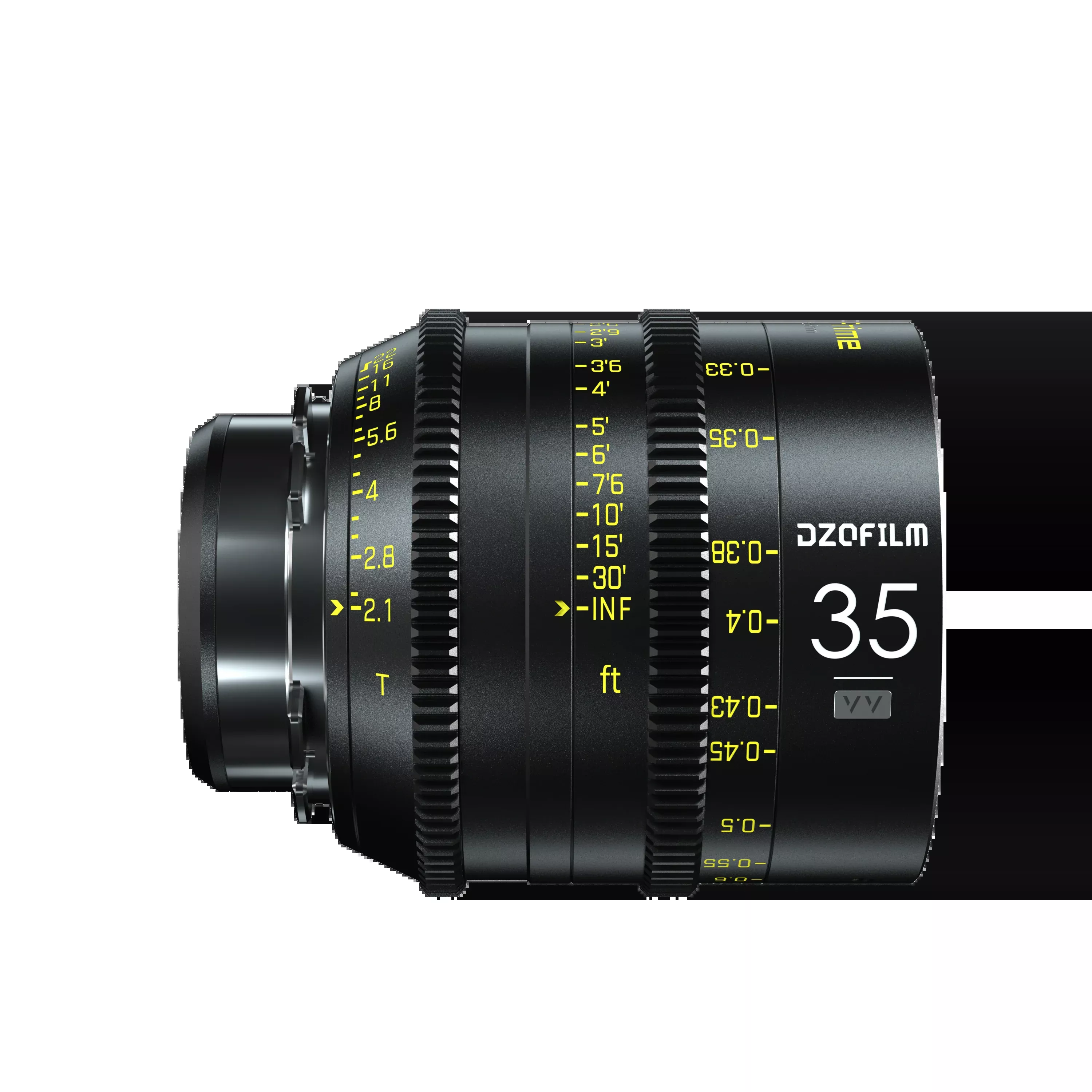 DZOFILM Vespid FF 35mm T2.1 PL & EF mount, Vista Vision Full-Frame Coverage, Interchangeable PL and EF Mount, 46.5mm Image Circle, Manual Focus and Iris, M77 Front Filter