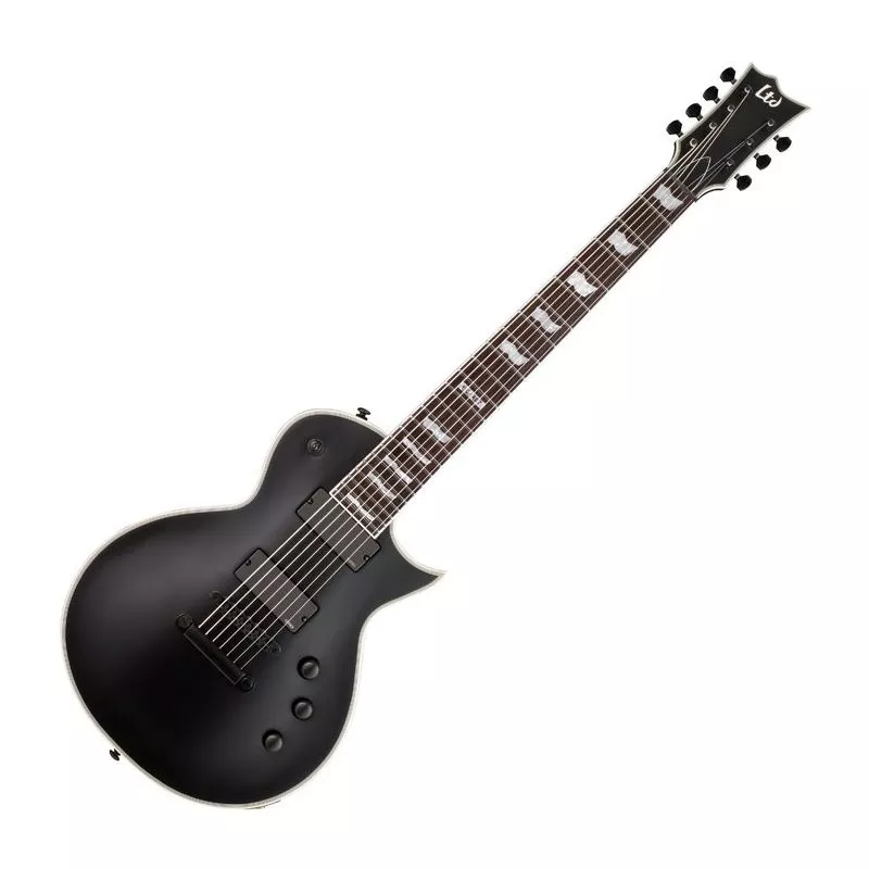 ESP LTD EC-407 7 Strings Guitar in Black Satin