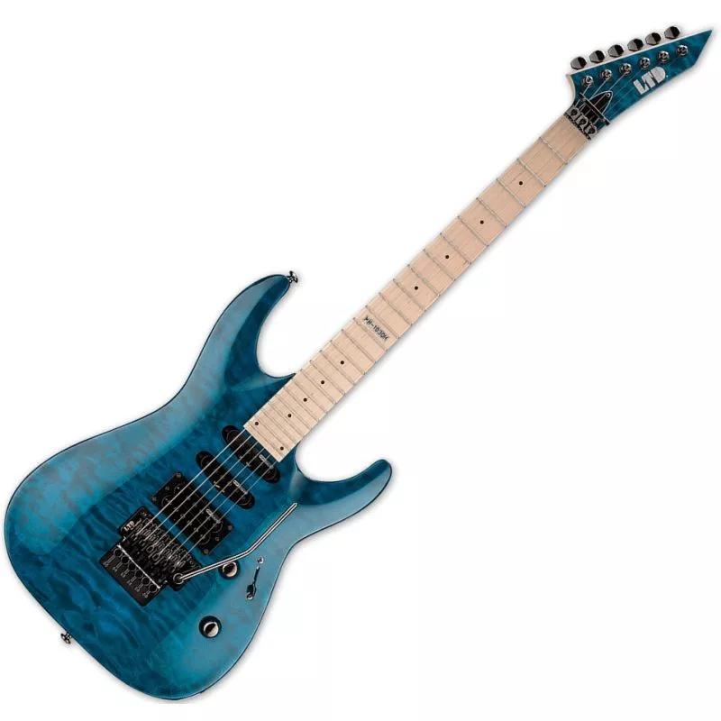 ESP LTD MH-103QM Guitar in See-Through Blue