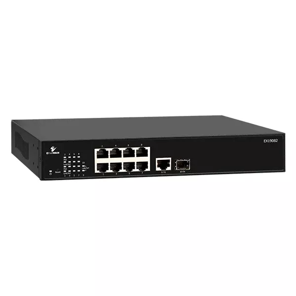 EtherWAN EX19082, Smart Managed 10-Port Gigabit PoE Ethernet Switch