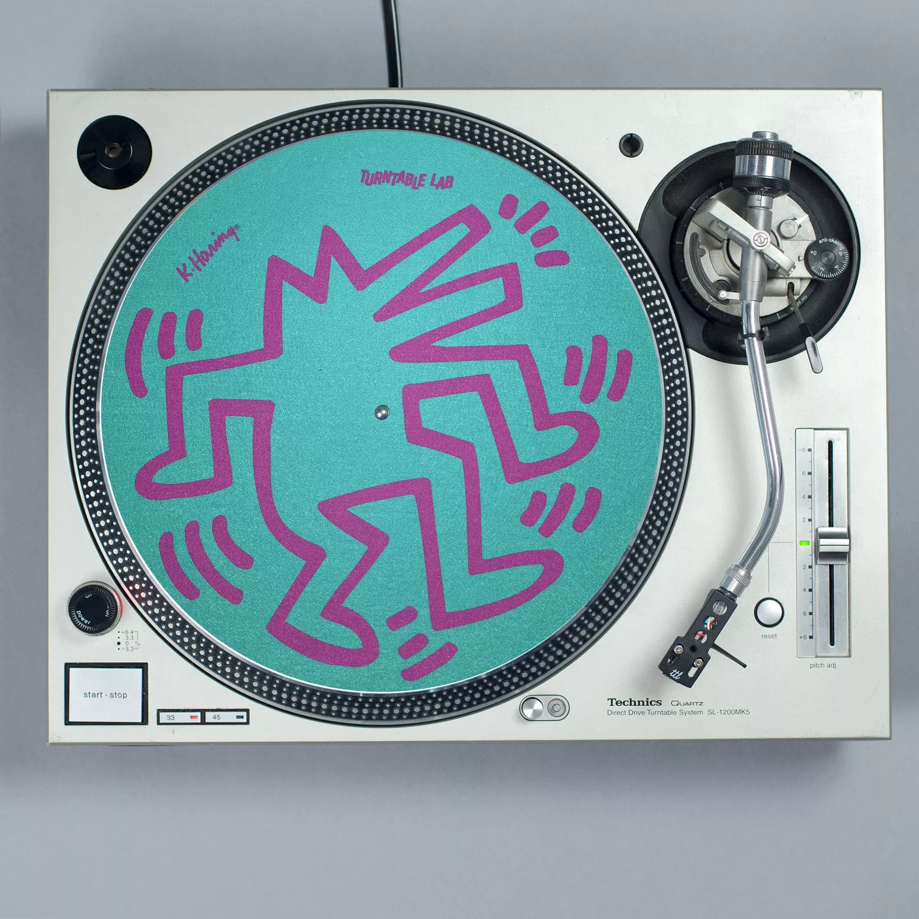 Keith Haring Dancin' Reversible Record Mat - Teal / Pink