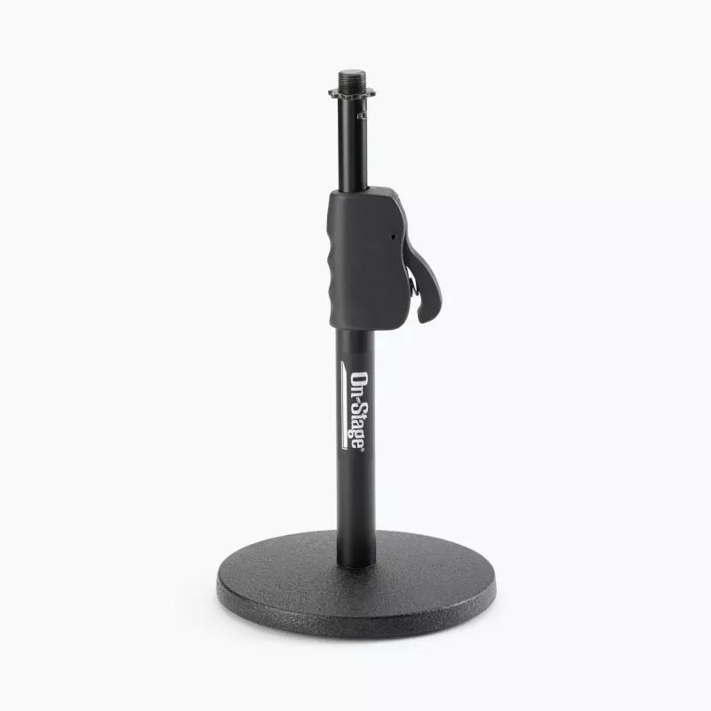 On-Stage DS7200QRB, Quick-Release Desktop Mic Stand, Height 9.5"-16", Black