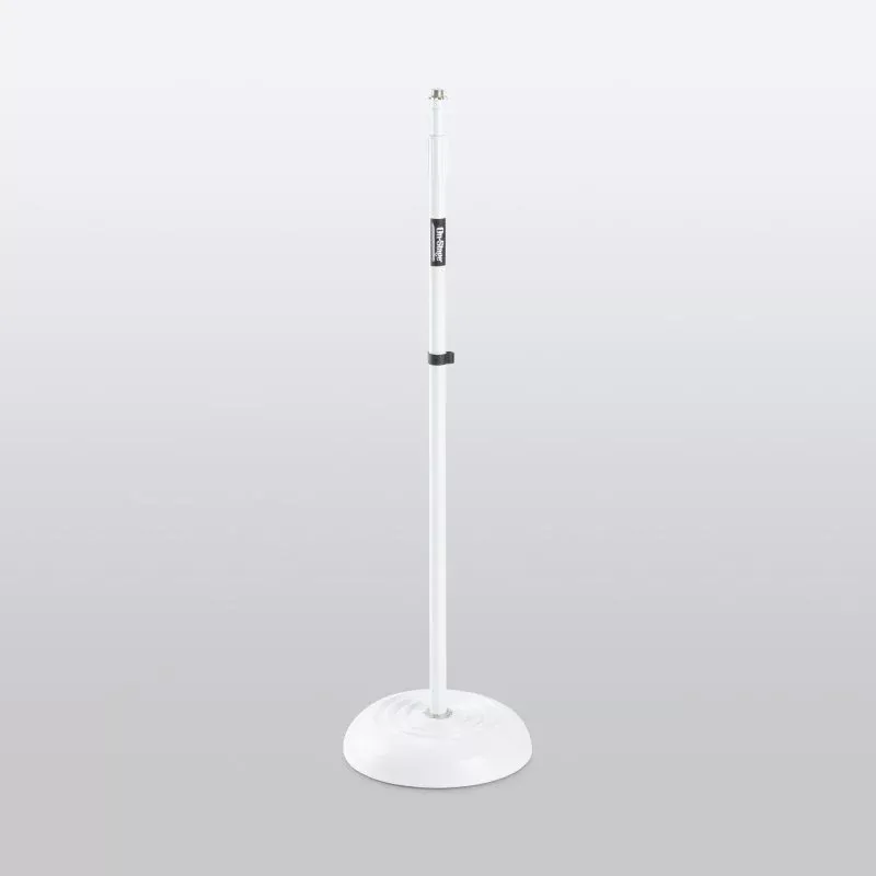 On-Stage MS7201W-BB, Round-Base Mic Stand, Height 33"-60", White