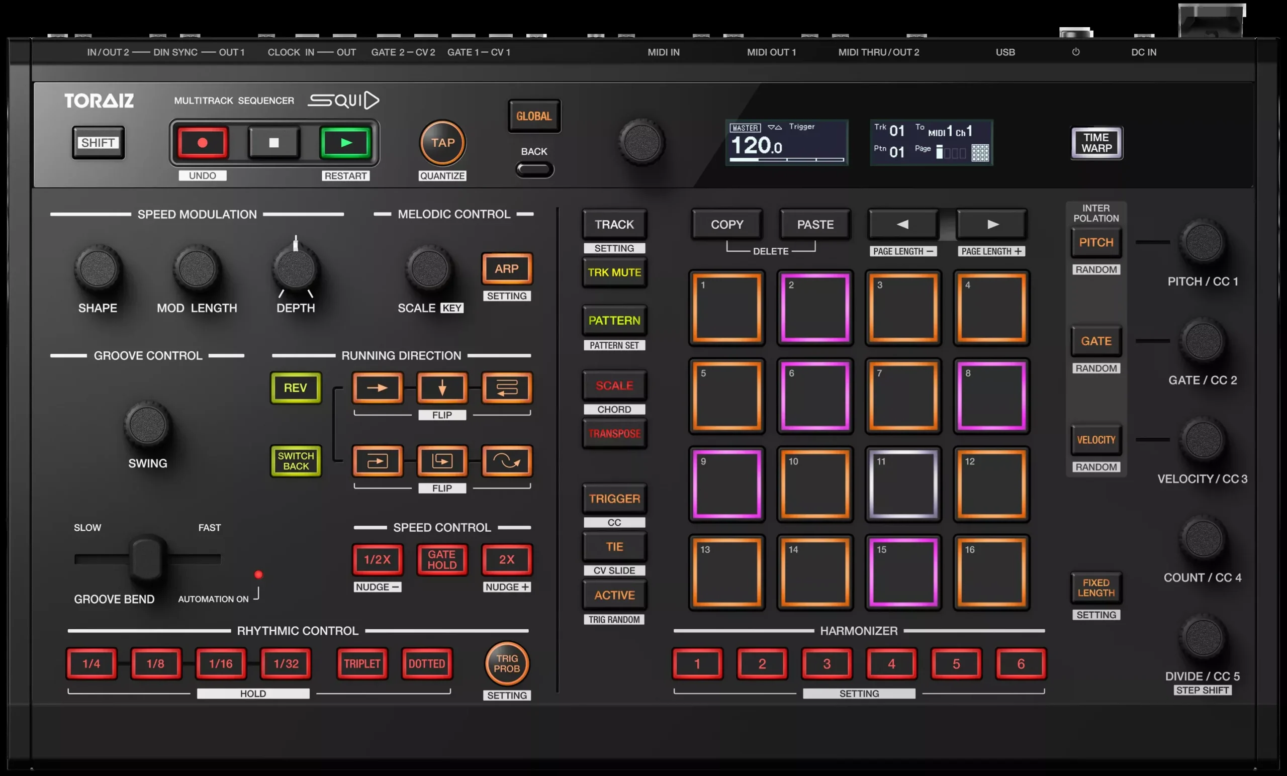 Pioneer DJ - AlphaTheta TORAIZ SQUID, 16 track dynamic sequencer