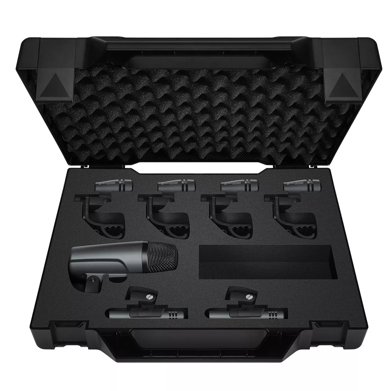 Sennheiser E 600 SERIES DRUM CASE - Includes 1x e602-II, 4x e604, 2x e614 in a plastic case with die-cut foam to protect your investment