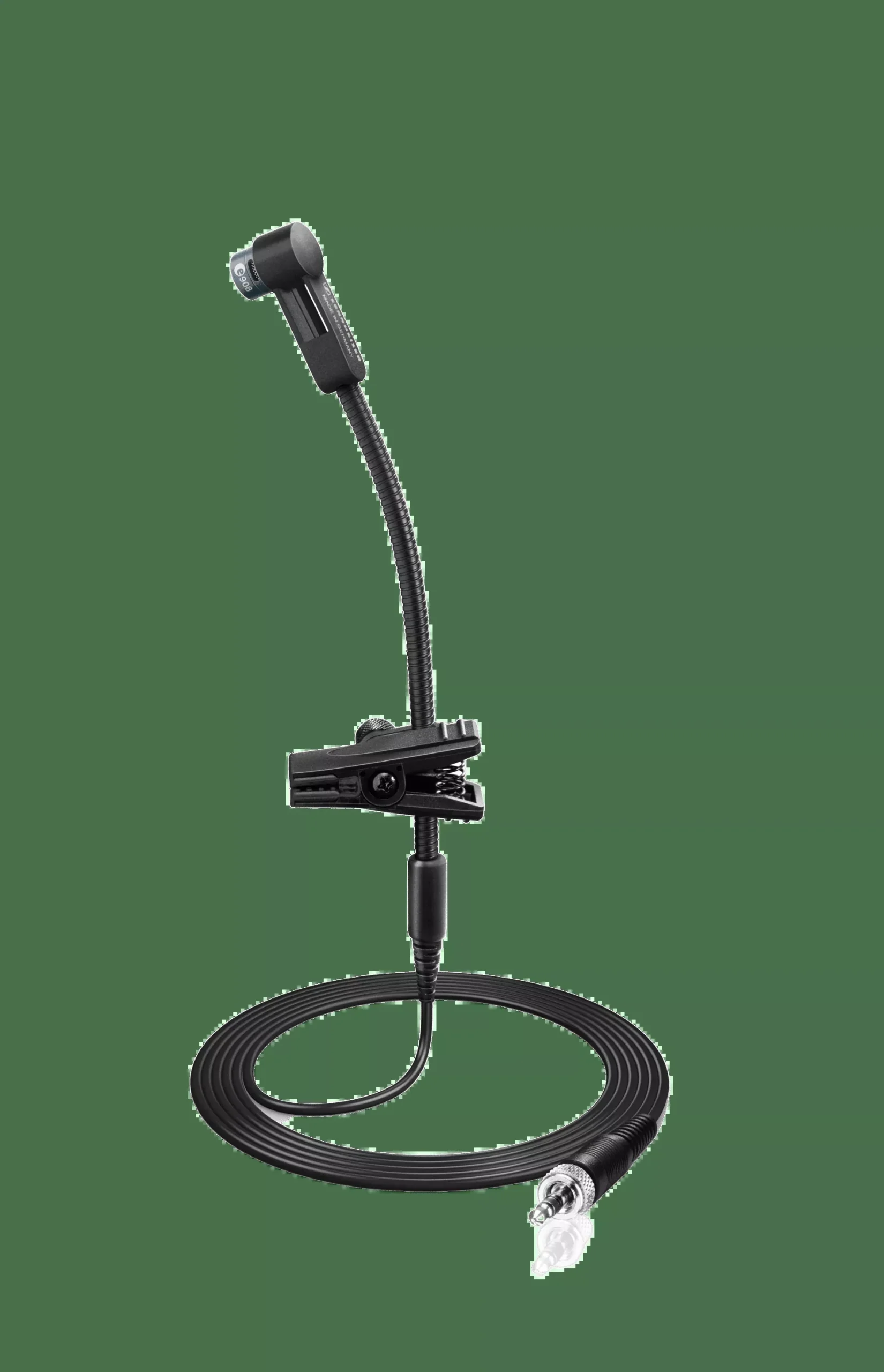 Sennheiser E 908 B-EW - Instrument microphone (cardioid, condenser) for wind instruments with evolution wireless stereo jack. Includes (1) MZH 908 B-II quick-release clip and (1) carrying pouch (2.9 oz)