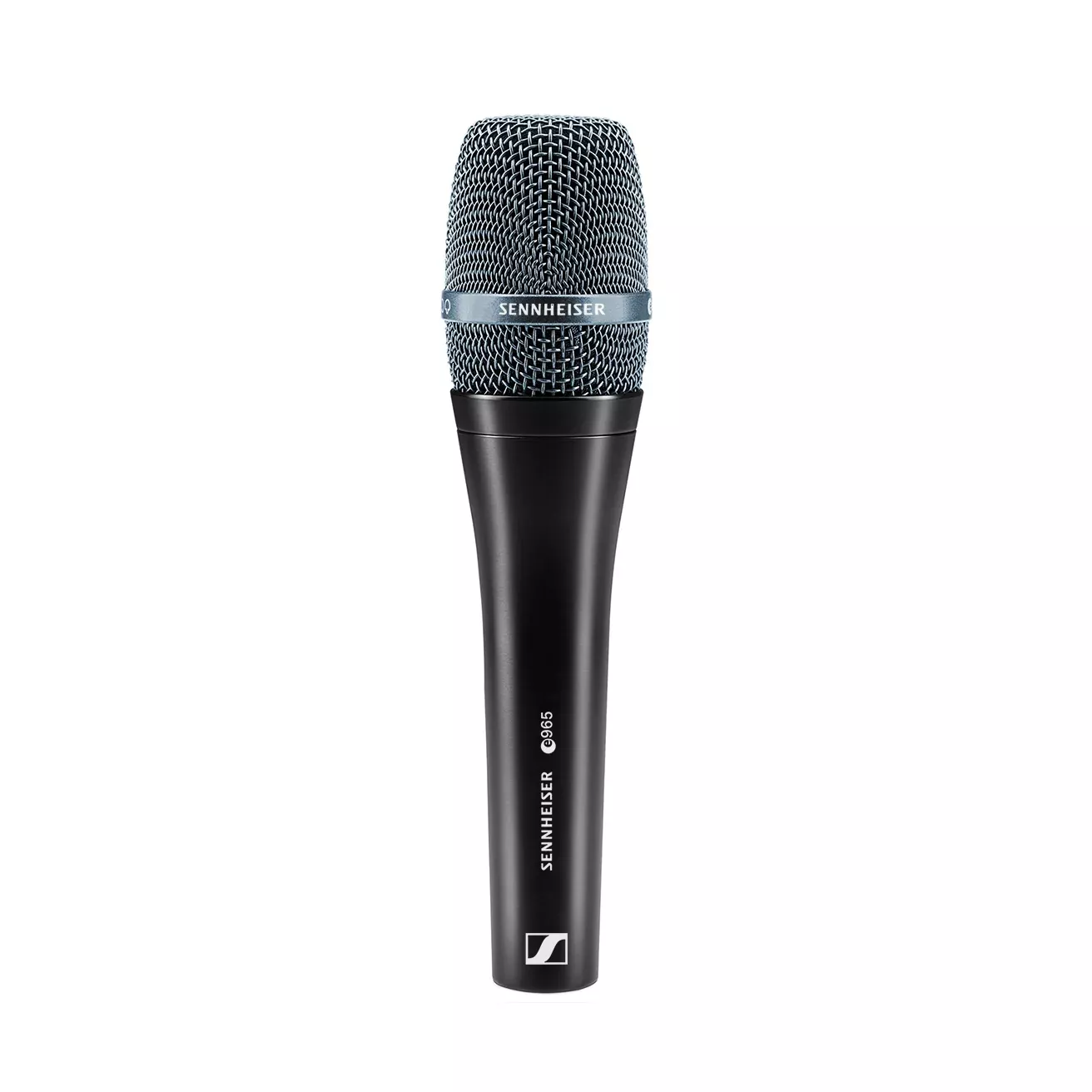 Sennheiser E 965 - Handheld microphone (cardioid/supercardioid true condenser) with switchable pre-attenuation (-10 dB), low cut switch, 3-pin XLR-M and 48 V phantom power. Includes (1) MZQ 800 clip and (1) carrying pouch.