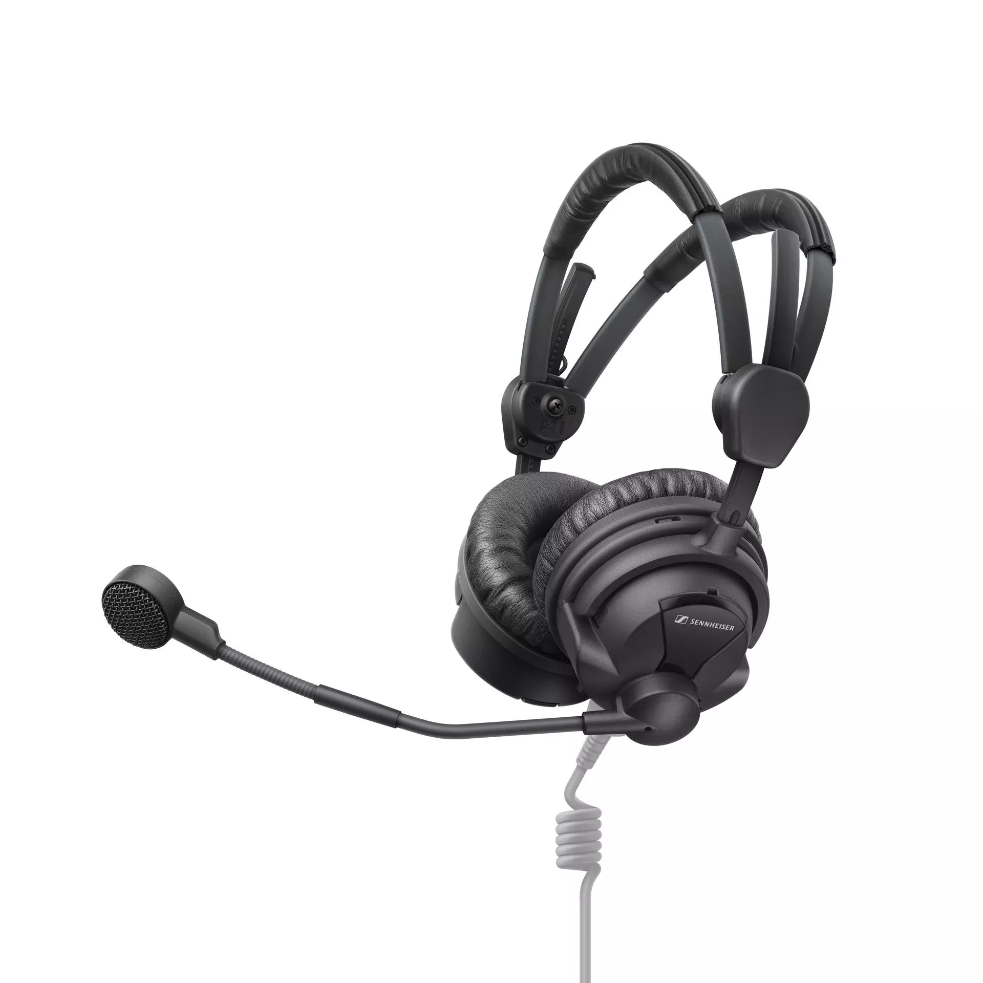 Sennheiser HMD 26 - Closed on-ear headset for outdoor broadcast application, ActiveGard© limiting technology with three switchable attenuation settings (off/ 95 dB/ 110 dB), supercardioid dynamic microphone, cable not included