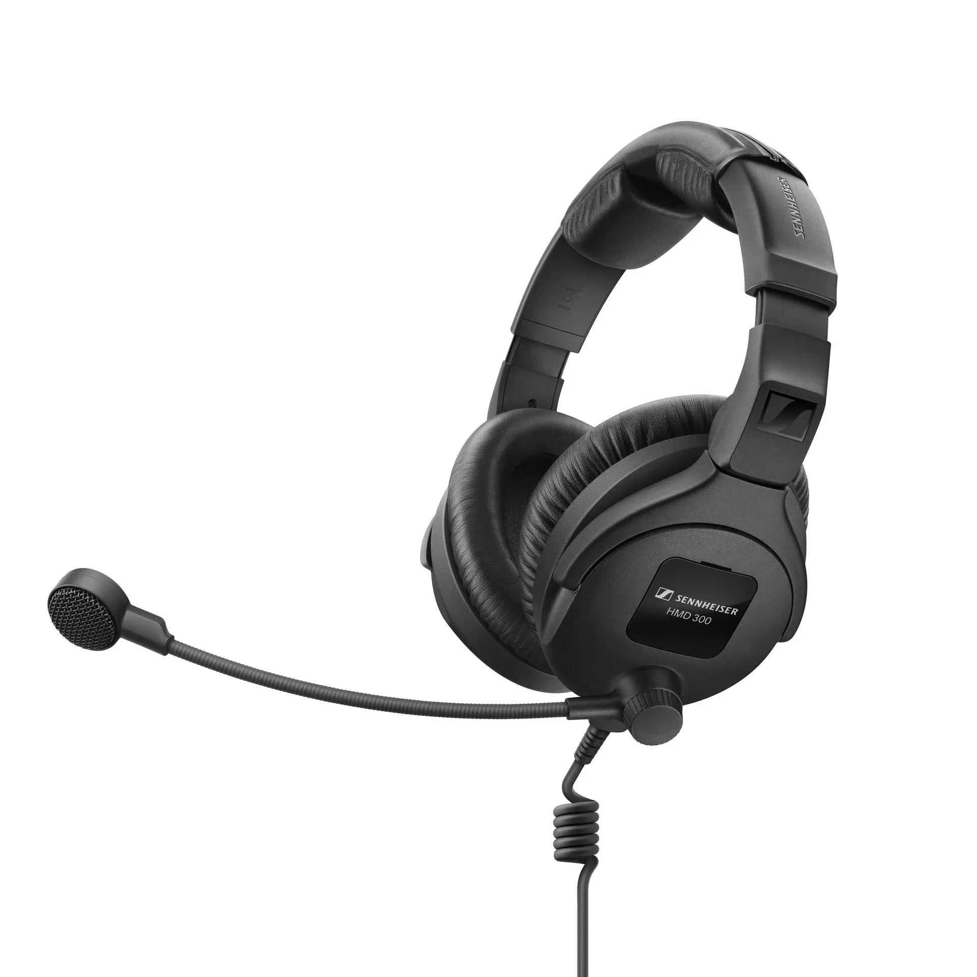 Sennheiser HMD 300 X3K1 - closed-back circumaural broadcast headset, switchable ActiveGard© limiting technology, super-cardioid, dynamic microphone, incl. cable XLR-3 male connector and 6,3 mm (¼") jack plug