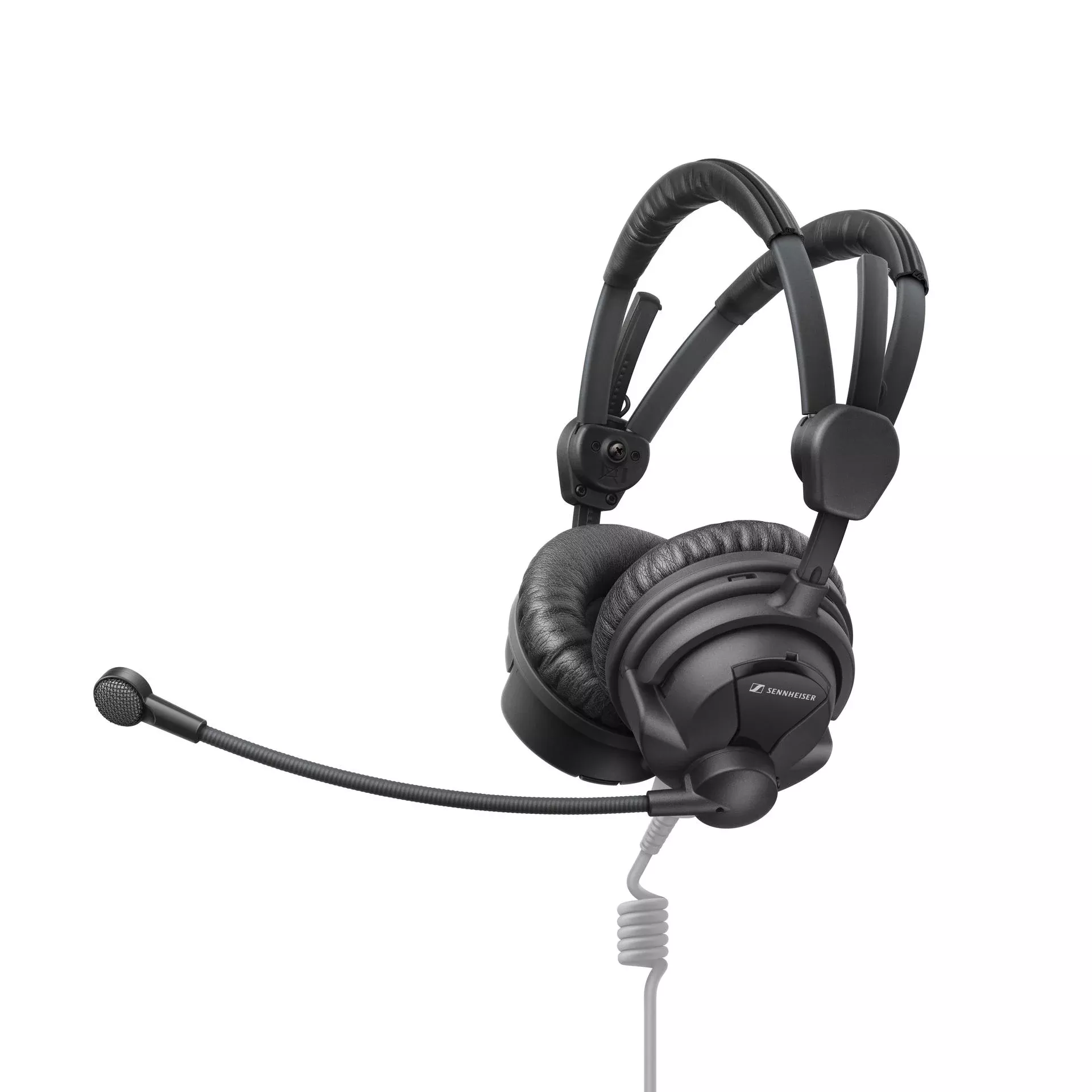 Sennheiser HME 26 - Closed on-ear headset for outdoor broadcast application, ActiveGard© limiting technology with three switchable attenuation settings (off/ 95 dB/ 110 dB), supercardioid elektret microphone, cable not included