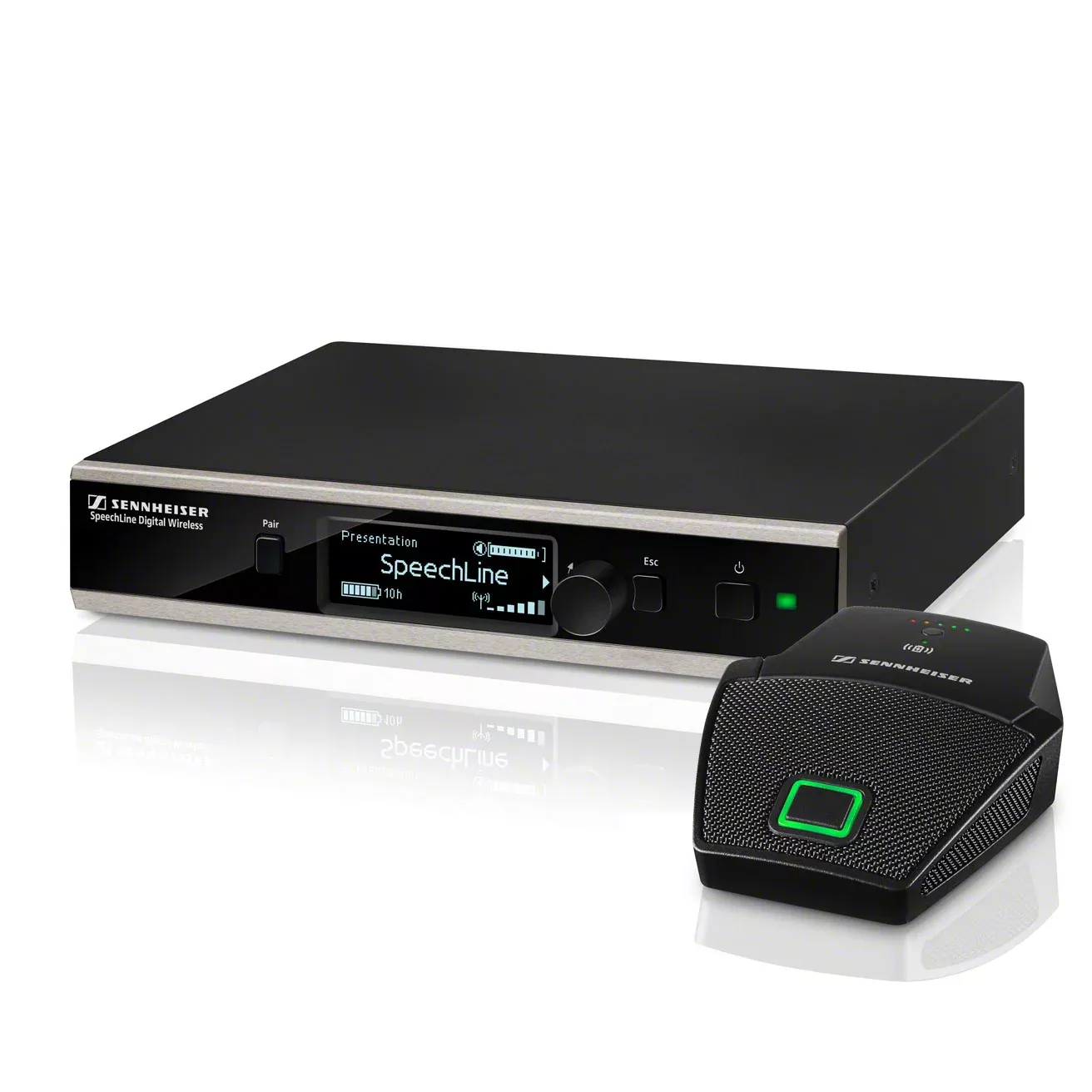 Sennheiser SL BOUNDARY SET DW-4 US - SpeechLine Digital Wireless microphone set. Includes (1) SL Boundary 114-S DW, (1) SL Rack Receiver DW with power supply, (1) USB cable, (1) BA 40 rechargeable battery and (1) GA 4 rackmounting kit