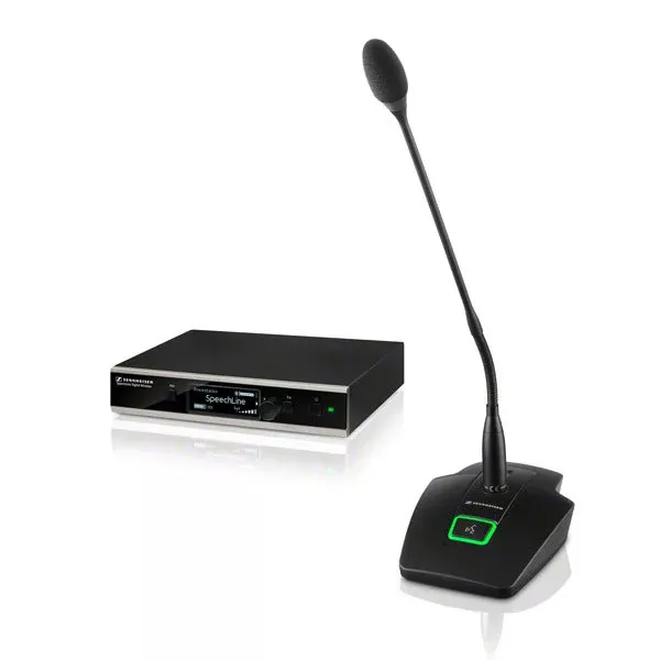 Sennheiser SL TS 133 GN SET DW-4 US - Wireless table mic set. Includes (1) SL Tablestand 133-S DW, (1) MEG 14-40 B gooseneck microphone (cardioid, condenser), (1) BA 40 rechargeable battery, (1) SL Rack Receiver DW, (1) power supply and (1) and GA 4 ra...